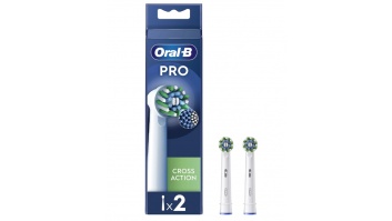 Oral-B | Replaceable toothbrush heads | EB50RX-2 Cross Action Pro | Heads | For adults | Number of brush heads included 2 | White