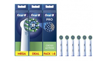 Oral-B | Replaceable toothbrush heads | EB50RX-6 Cross Action Pro | Heads | For adults | Number of brush heads included 6 | White