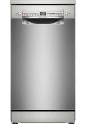 Bosch | Dishwasher | SPS2HMI58E | Free standing | Width 45 cm | Number of place settings 10 | Number of programs 6 | Energy efficiency class E | Display | AquaStop function | Silver inox