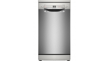 Bosch | Dishwasher | SPS2HMI58E | Free standing | Width 45 cm | Number of place settings 10 | Number of programs 6 | Energy efficiency class E | Display | AquaStop function | Silver inox