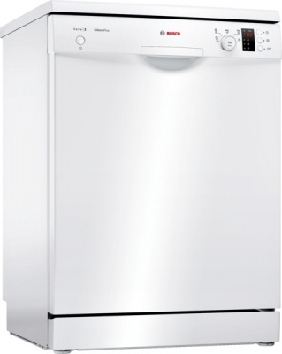 Bosch | Dishwasher | SMS25AW05E | Free standing | Width 60 cm | Number of place settings 12 | Number of programs 5 | Energy efficiency class E | Display | AquaStop function | White