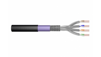 Digitus CAT 7 S-FTP outdoor installation cable, 1200 MHz PE, inner Eca (LSZH), AWG 23/1,1000m, SX, Black & Purple | Digitus