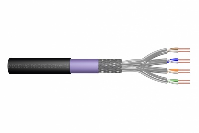 Digitus CAT 7 S-FTP outdoor installation cable, 1200 MHz PE, inner Eca (LSZH), AWG 23/1,1000m, SX, Black & Purple | Digitus