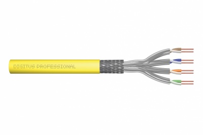 Digitus CAT 7A S-FTP installation cable, 1500 MHz Cca, AWG 22/1, 1000 m, SX, Yellow | Digitus