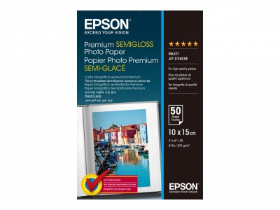 Epson Premium Semigloss Photo Paper 10x15cm, 251g/m2, 50 sheets