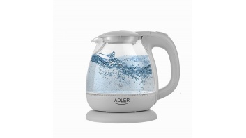 Adler | Kettle | AD 1283G | Standard | 1100 W | 1 L | Plastic/Glass | 360° rotational base | Grey