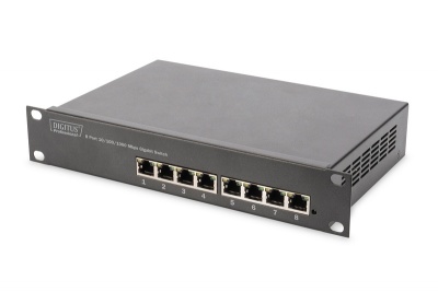 Digitus | 8-port Gigabit Ethernet Switch | DN-80114 | Unmanaged | Rackmountable | Power supply type Internal