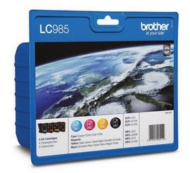 Brother LC985VALBP Multipack | Ink Cartridge | Black, Cyan, Magenta, Yellow