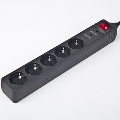 Surge Protector SPG5-C-5/ 1.5 m/ 5 Sockets/ Black