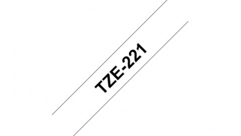 Brother | TZe-221 Laminated Tape | Black on White | TZe | 8 m | 9 cm