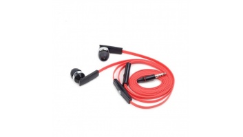 Gembird | Porto earphones with microphone and volume control with flat cable | Built-in microphone | 3.5 mm | Red/Black