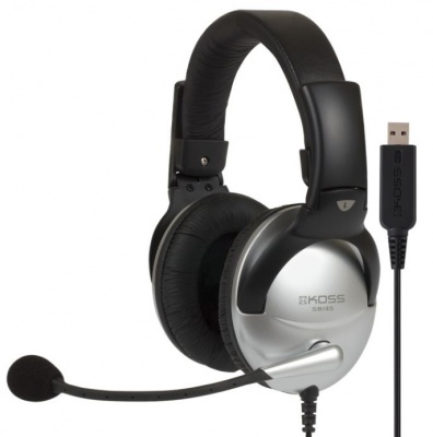 Koss | Gaming headphones | SB45 USB | Wired | On-Ear | Microphone | Noise canceling | Silver/Black