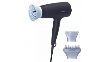 Philips | Hair Dryer | BHD360/20 | 2100 W | Number of temperature settings 6 | Ionic function | Diffuser nozzle | Black/Blue