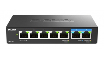 D-Link | 7-Port Multi-Gigabit Unmanaged Switch | DMS-107/E | Unmanaged | Desktop | Power supply type External