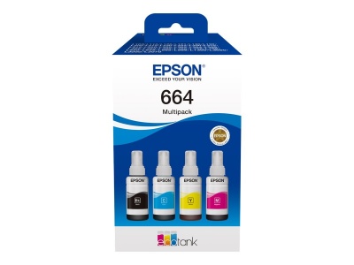 Epson 664 EcoTank 4-colour multipack | Epson C13T66464A | Epson 664 EcoTank 4-colour multipack | Ink tank | Black, yellow, cyan, magenta