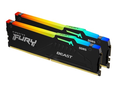 Kingston Fury Beast 64GB DDR5, 6000 MHz, CL30, 288-Pin, DIMM Kit (32GB x 2)