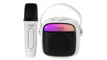 Adler AD 1199W Karaoke Speaker With Microphone, White