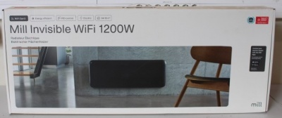 SALE OUT. Mill PA1200WIFI3B WiFi Gen3 Panel Heater, Steel Front, Aluminium, Power 1200 W, Room size 14-18 m2, Black,  UNPACKED, USED, SCRATCHED BACK, DENT ON TOP | Heater | PA1200WIFI3B WiFi Gen3 | Panel Heater | Power 1200 W | Black | UNPACKED, USED, SCR