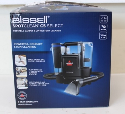 SALE OUT. Bissell SpotClean C5 Select Portable Carpet and Upholstery Cleaner, UNPACKED, USED, SCRATCHED,MISSING THE LIQVID BOTTLE | SpotClean C5 Select Portable Carpet and Upholstery Cleaner | 3928N | Corded operating | Handheld | Washing function | 400 W