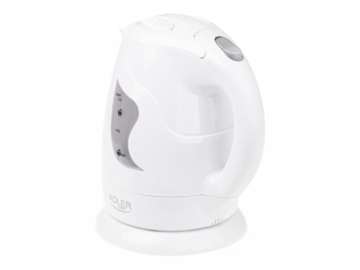 Adler | Kettle | AD 08 | Standard | 850 W | 1 L | Plastic | 360° rotational base | White