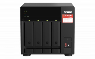 QNAP | 4-Bay QTS and QuTS hero NAS | TS-473A-8G | Up to 4 HDD/SSD Hot-Swap | AMD Ryzen | Ryzen V1500B Quad-Core | Processor frequency 2.2 GHz | 8 GB | DDR4