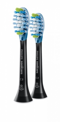 Philips | Interchangeable Sonic Toothbrush Heads | HX9042/33 Sonicare C3 Premium Plaque Defence | Heads | For adults and children | Number of brush heads included 2 | Number of teeth brushing modes Does not apply | Sonic technology | Black