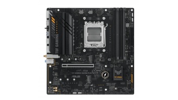 Asus | TUF GAMING A620M-PLUS WIFI | Processor family AMD | Processor socket AM5 | DDR5 DIMM | Memory slots 4 | Supported hard disk drive interfaces 	SATA, M.2 | Number of SATA connectors 4 | Chipset AMD A620 | Micro-ATX