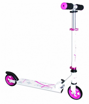 Akcija! Muuwmi Aluminium Scooter skrejritenis 125 mm, balts/rozā