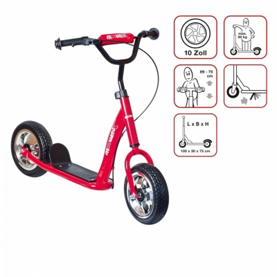 Akcija! MUUWMI Scooter skrejritenis Sunny 10&quot;, sarkans