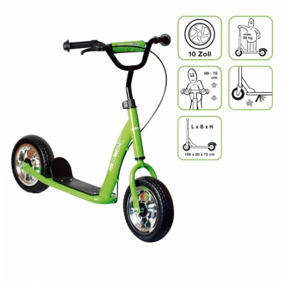 Akcija! MUUWMI Scooter skrejritenis Sunny 10&quot;, zaļš