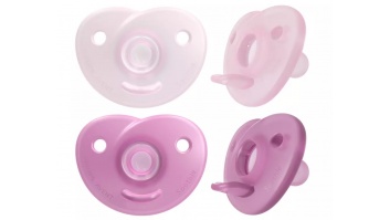 Philips Avent Soothie silikona māneklītis ar silikona vairogu, 0-6M, 2 gab., meitenēm