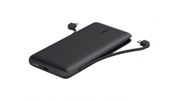 Belkin | BOOST CHARGE Plus Power Bank | 10000 mAh | Integrated LTG and USB-C cables | Black