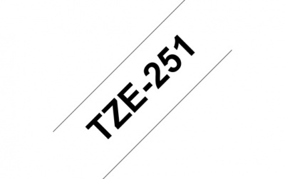 Brother | TZ-251 Laminated Tape | Black on White | TZe | 8 m | 2.4 cm