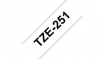 Brother | TZ-251 Laminated Tape | Black on White | TZe | 8 m | 2.4 cm