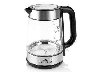 ETA | ETA615390000 | Standard kettle | 2200 W | 1.7 L | Glass | 360° rotational base | Stainless steel/Black