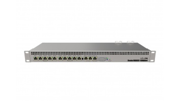 Mikrotik Wired Ethernet Router RB1100x4, 1U Rackmount, Quad core 1.4GHz CPU, 1 GB RAM, 128 MB, 13xGigabit LAN, 1xSerial console port RS232, PCB Temperature and Voltage Monitor, IP20, RouterOS L6 | Wired Ethernet Router | RB1100AHx4 | No Wi-Fi | 10/100/100