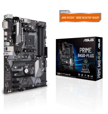 Asus | PRIME B450-PLUS | Processor family AMD | Processor socket AM4 | Memory slots 4 | Number of SATA connectors 6 x SATA 6Gb/s connector(s) | Chipset AMD B | ATX