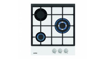 Simfer | Hob | H4.305.HGSBB | Gas on glass | Number of burners/cooking zones 3 | Rotary knobs | White