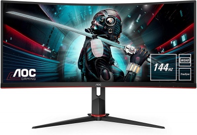 AOC | Gaming Monitor | CU34G2X | 34 " | VA | QHD | 21:9 | 144 Hz | 1 ms | 3440 x 1440 pixels | 300 cd/m² | Headphone out (3.5 mm) | HDMI ports quantity 2 | Black