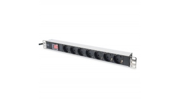 Aluminum outlet strip with switch | DN-95402 | Sockets quantity 7