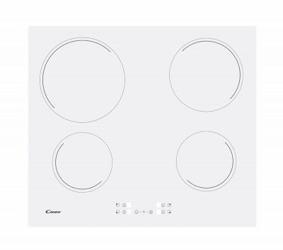 Candy | Hob | CH64CCW | Vitroceramic | Number of burners/cooking zones 4 | Touch | White