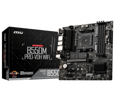 MSI | B550M PRO-VDH WIFI | Processor family AMD | Processor socket AM4 | DDR4 | Memory slots 4 | Chipset AMD B | Micro ATX