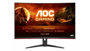 AOC | Curved Gaming Monitor | C32G2ZE | 31.5 " | VA | FHD | 16:9 | 240 Hz | 1 ms | 1920 x 1080 | 300 cd/m² | Headphone out (3.5mm) | HDMI ports quantity 2 | Black | Warranty 36 month(s)