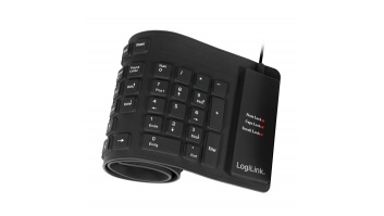 Logilink | Flexible waterproof Keyboard USB + PS/2 | ID0019A | Flexible keyboard | Wired | DE | Black