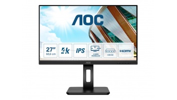 AOC | Monitor | U27P2 | 27 " | IPS | UHD | 16:9 | 60 Hz | 4 ms | 3840 x 2160 | 350 cd/m² | Headphone out (3.5mm) | Black | Warranty 36 month(s)