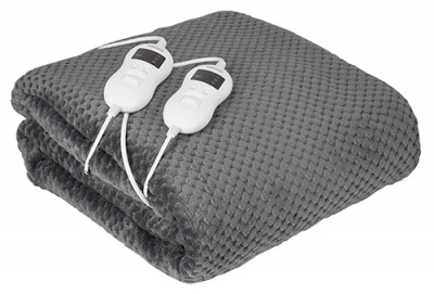 Camry | Electric Heated Blanket | CR 7417 | Number of heating levels 8 | Number of persons 2 | Washable | Remote control | Coral fleece/Polyester | 60 W | Grey