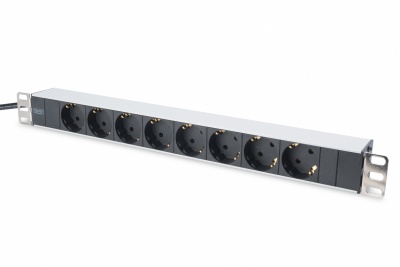 Aluminum outlet strip with 8 safety outlets | DN-95401 | Sockets quantity 8