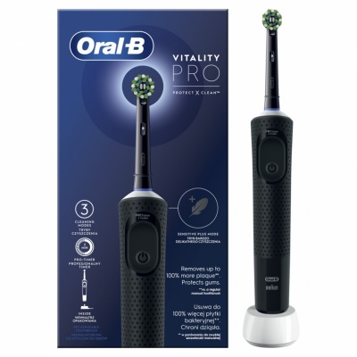 Oral-B | Electric Toothbrush | D103 Vitality Pro | Rechargeable | For adults | Number of brush heads included 1 | Number of teeth brushing modes 3 | Black