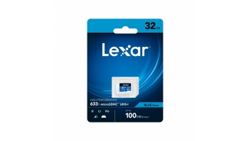 Lexar 64GB High-Performance 633x microSDHC UHS-I, up to 100MB/s read 20MB/s write | Lexar | Memory card | LMS0633064G-BNNNG | 64 GB | microSDXC | Flash memory class UHS-I