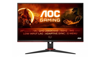 AOC | Monitor | Q27G2E/BK | 27 " | VA | QHD | 16:9 | 155 Hz | 1 ms | 2560 x 1440 | 250 cd/m² | HDMI ports quantity 2 | Black/Red | Warranty 36 month(s)